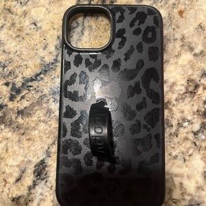 Used I phone 13 black leopard phone case
